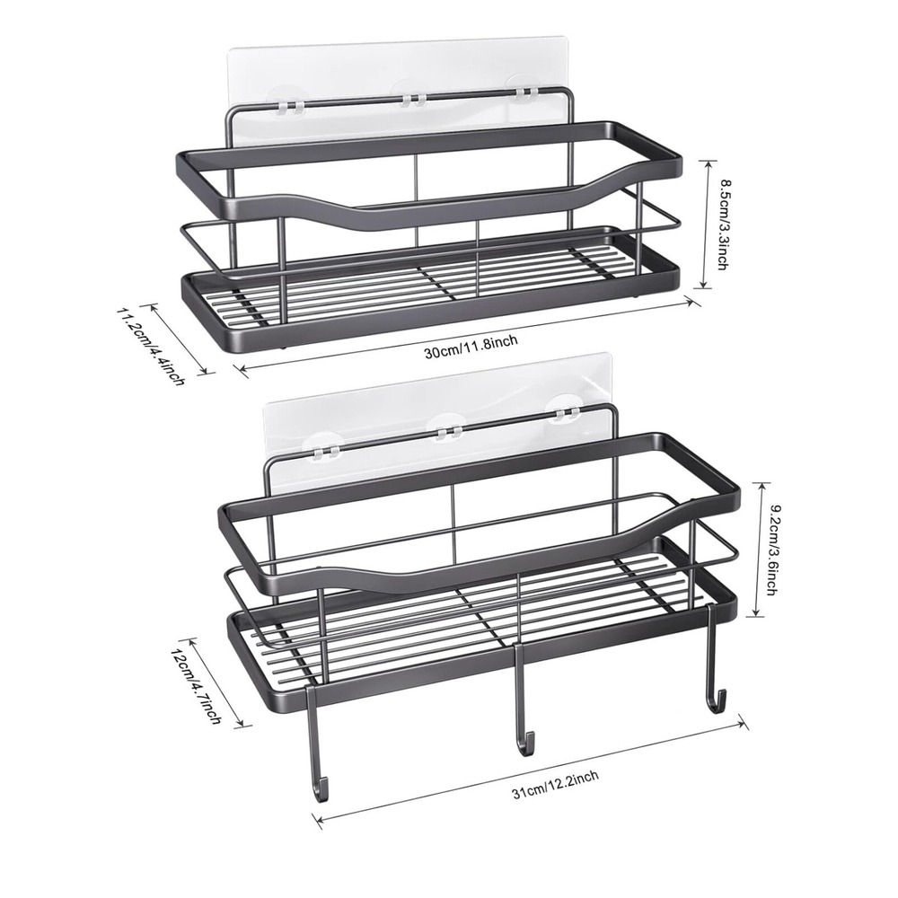 Corner Shower Caddy 2 Pack Adhesive Bathroom Accessories with Soap Holder